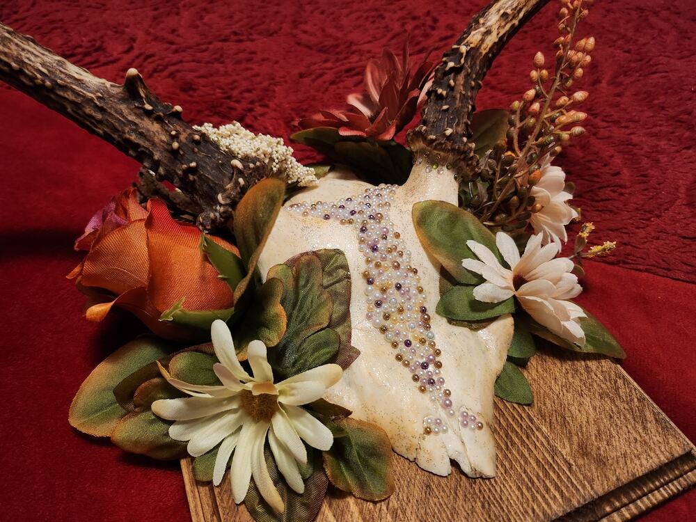 Respectfully decorated deer antlers